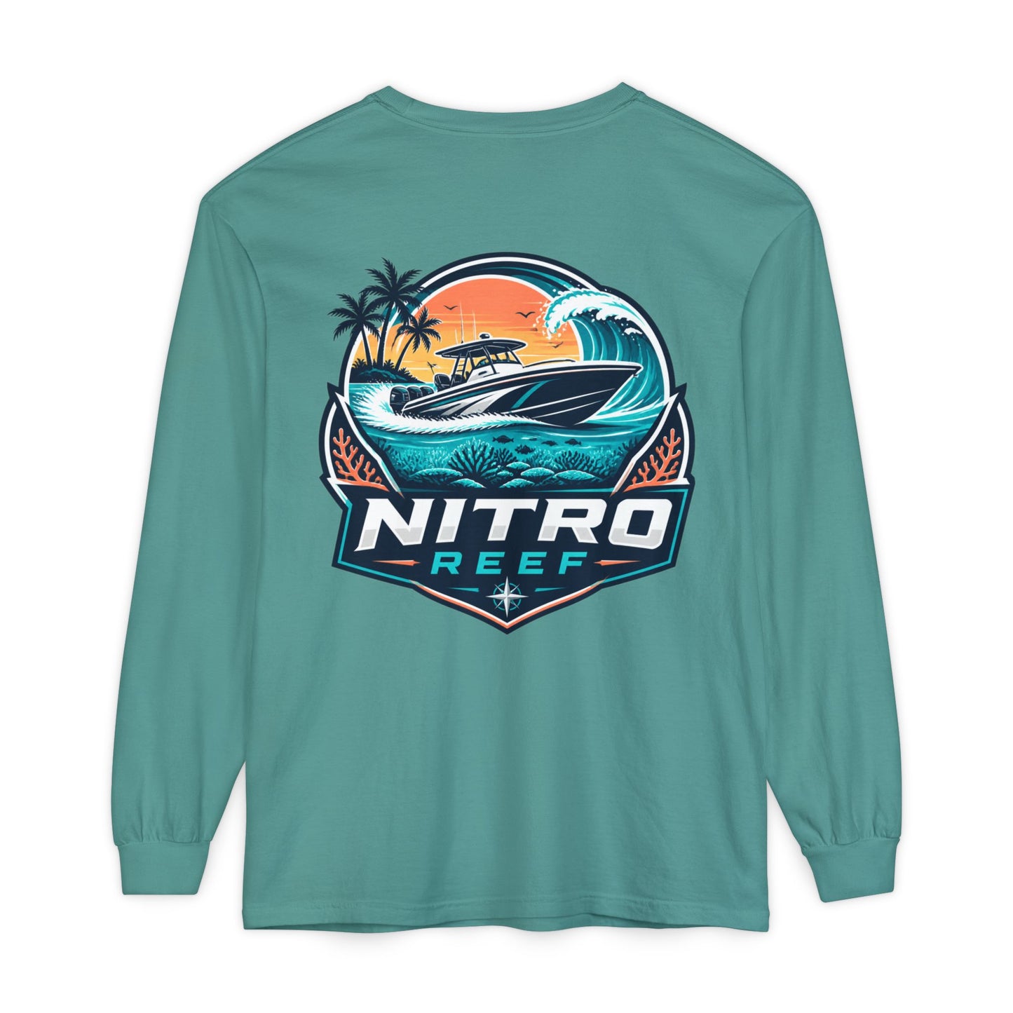 Nitro Reef Boat Long Sleeve T-Shirt — Nautical Fishing & Boating Graphic Tee