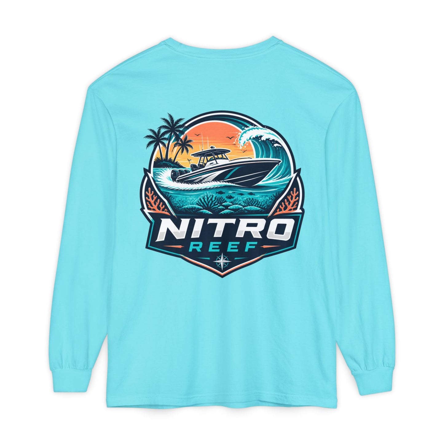 Nitro Reef Boat Long Sleeve T-Shirt — Nautical Fishing & Boating Graphic Tee