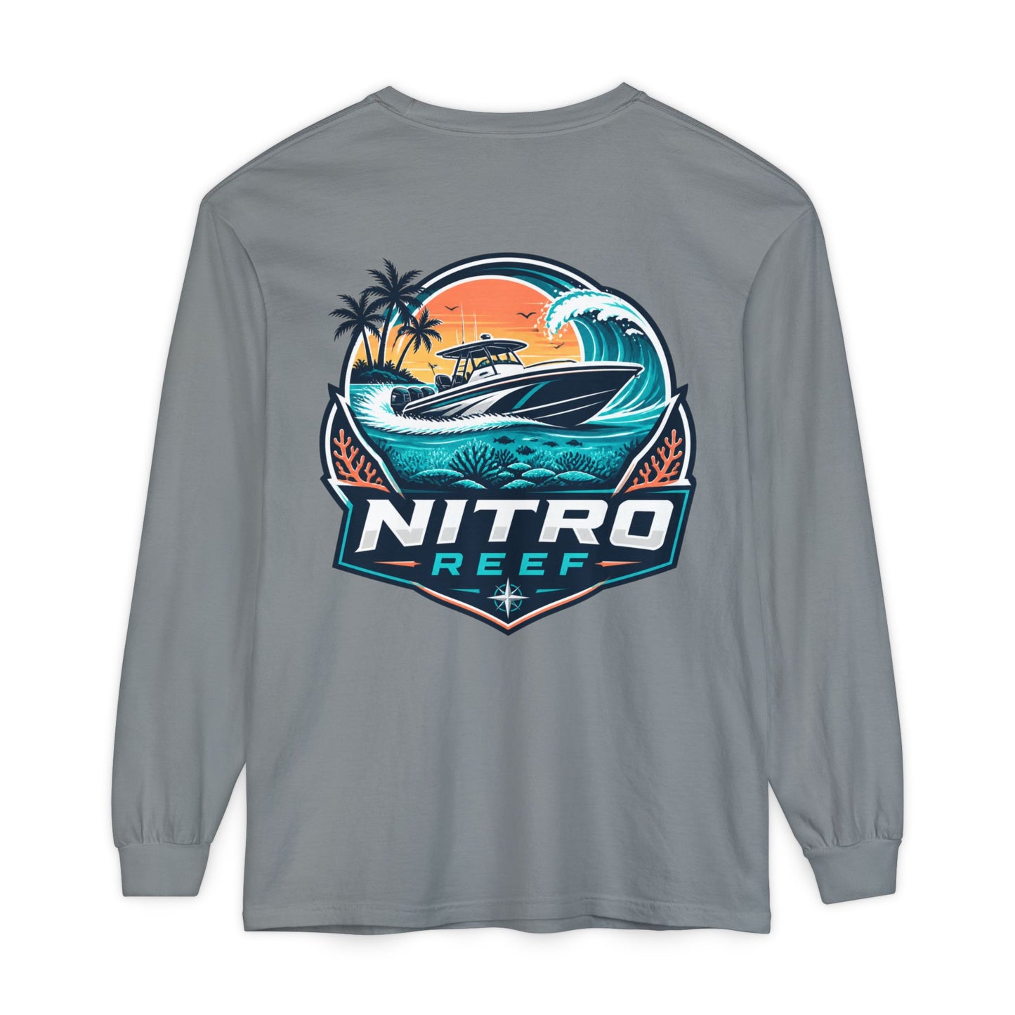 Nitro Reef Boat Long Sleeve T-Shirt — Nautical Fishing & Boating Graphic Tee