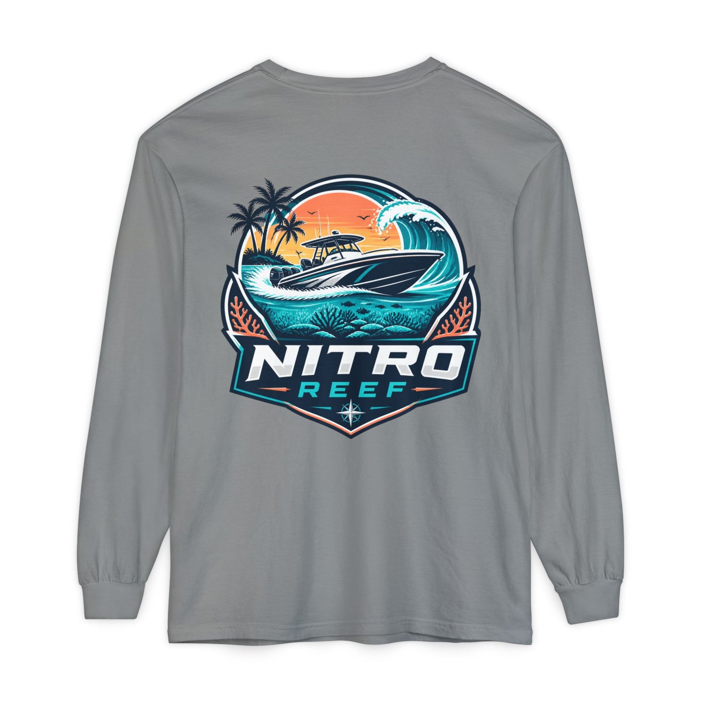 Nitro Reef Boat Long Sleeve T-Shirt — Nautical Fishing & Boating Graphic Tee