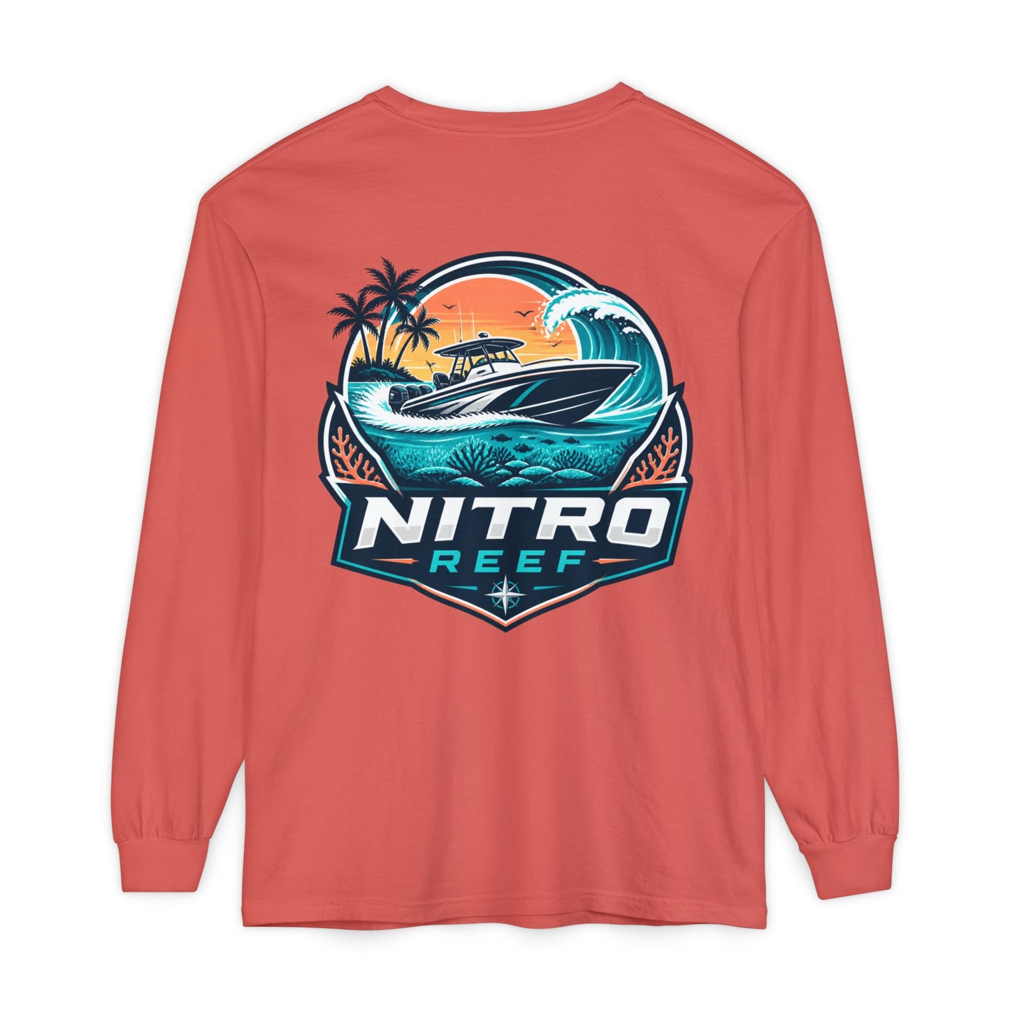 Nitro Reef Boat Long Sleeve T-Shirt — Nautical Fishing & Boating Graphic Tee
