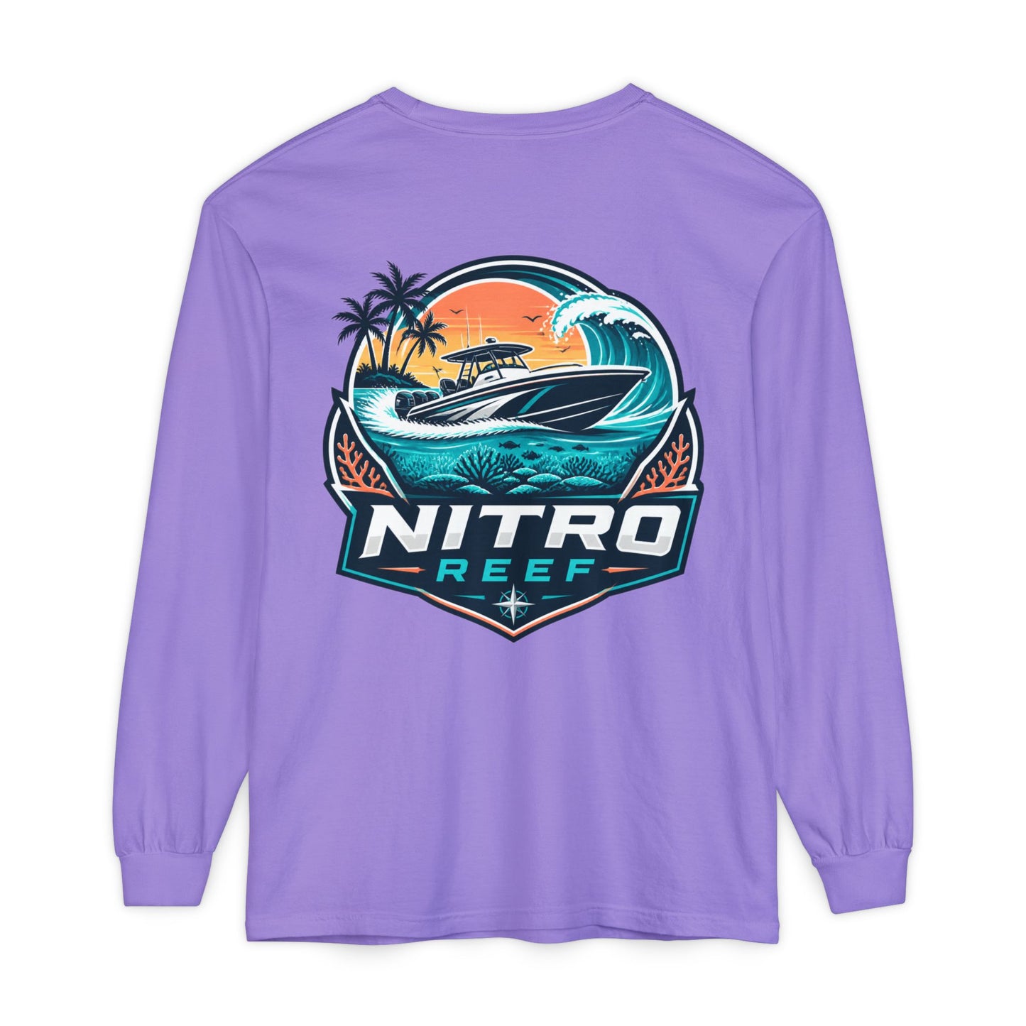Nitro Reef Boat Long Sleeve T-Shirt — Nautical Fishing & Boating Graphic Tee