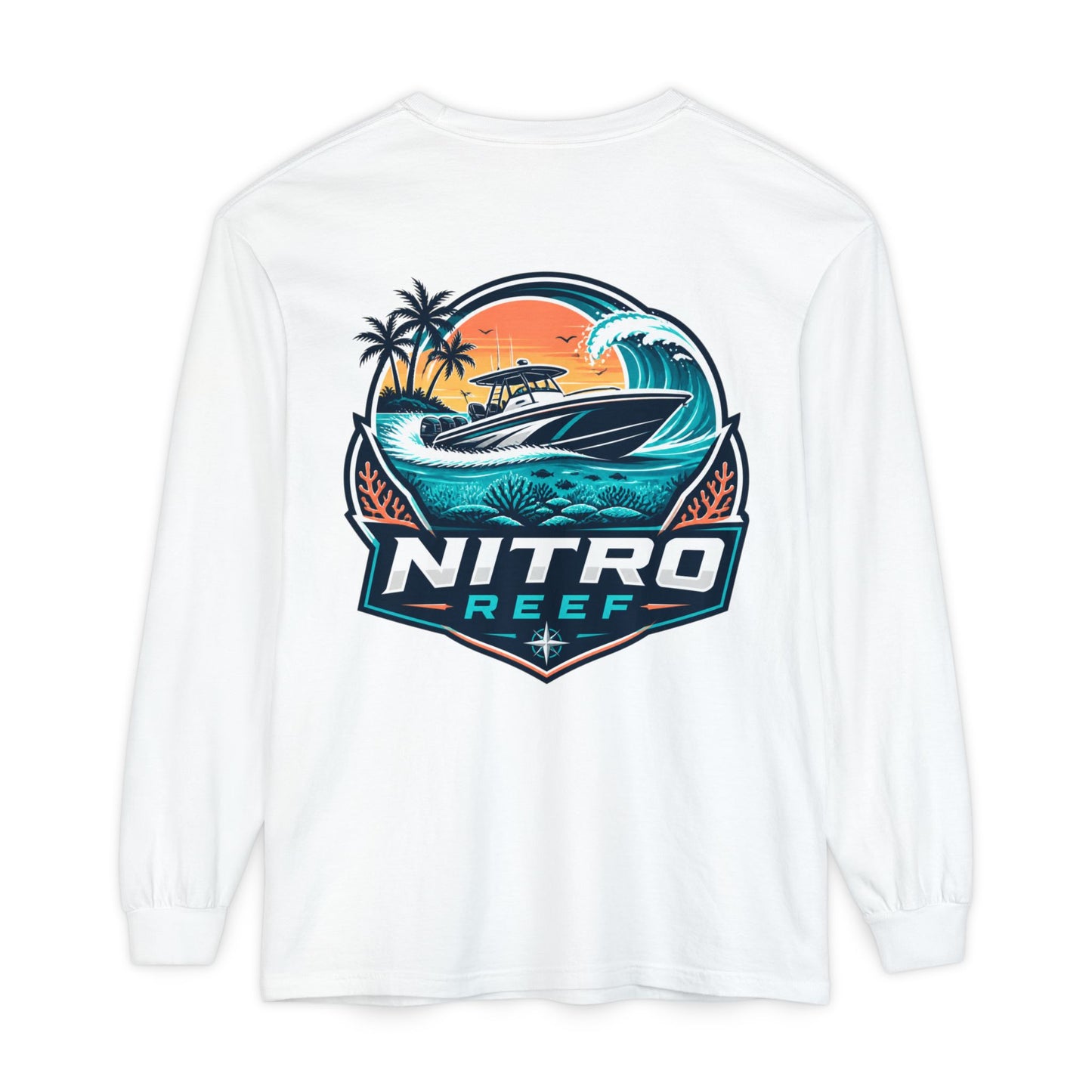 Nitro Reef Boat Long Sleeve T-Shirt — Nautical Fishing & Boating Graphic Tee