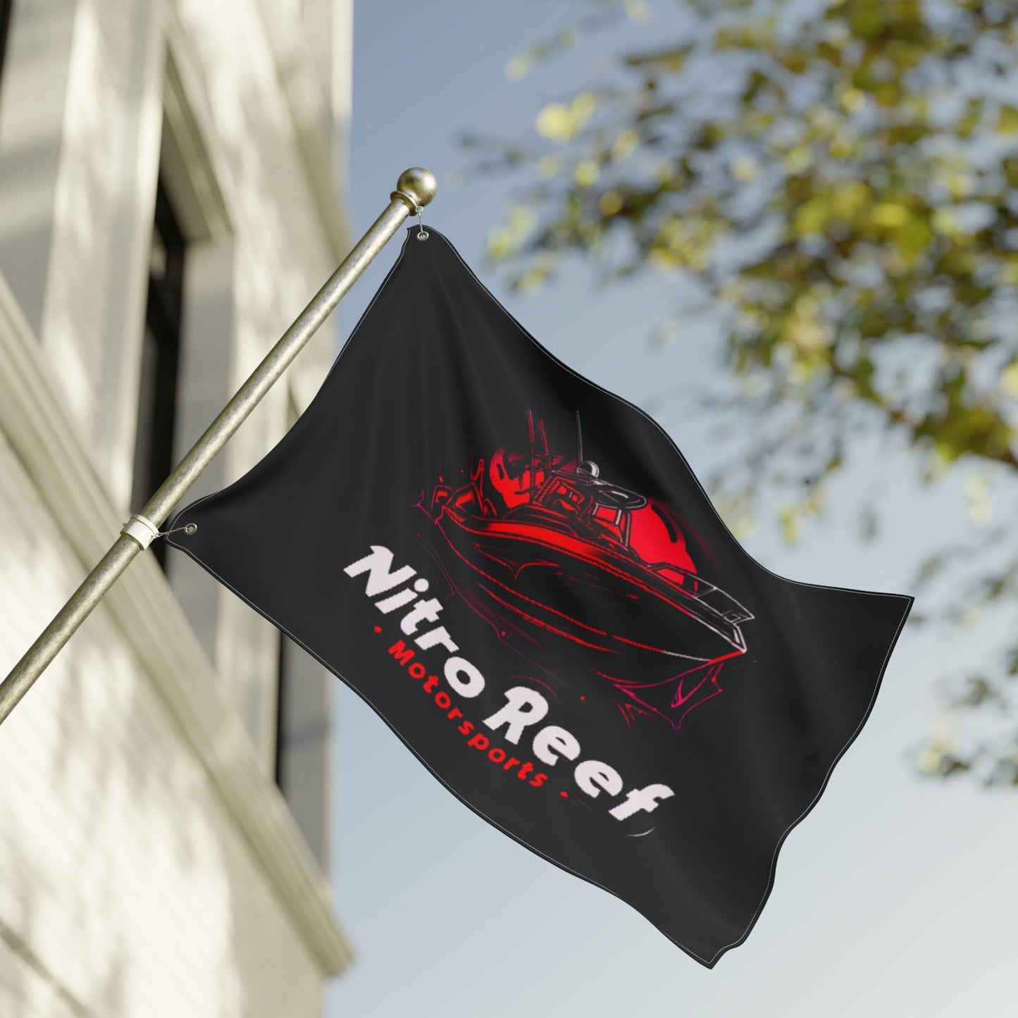 Motorsports Boat Flag — "Nitro Reef" Double-Sided Racing Flag