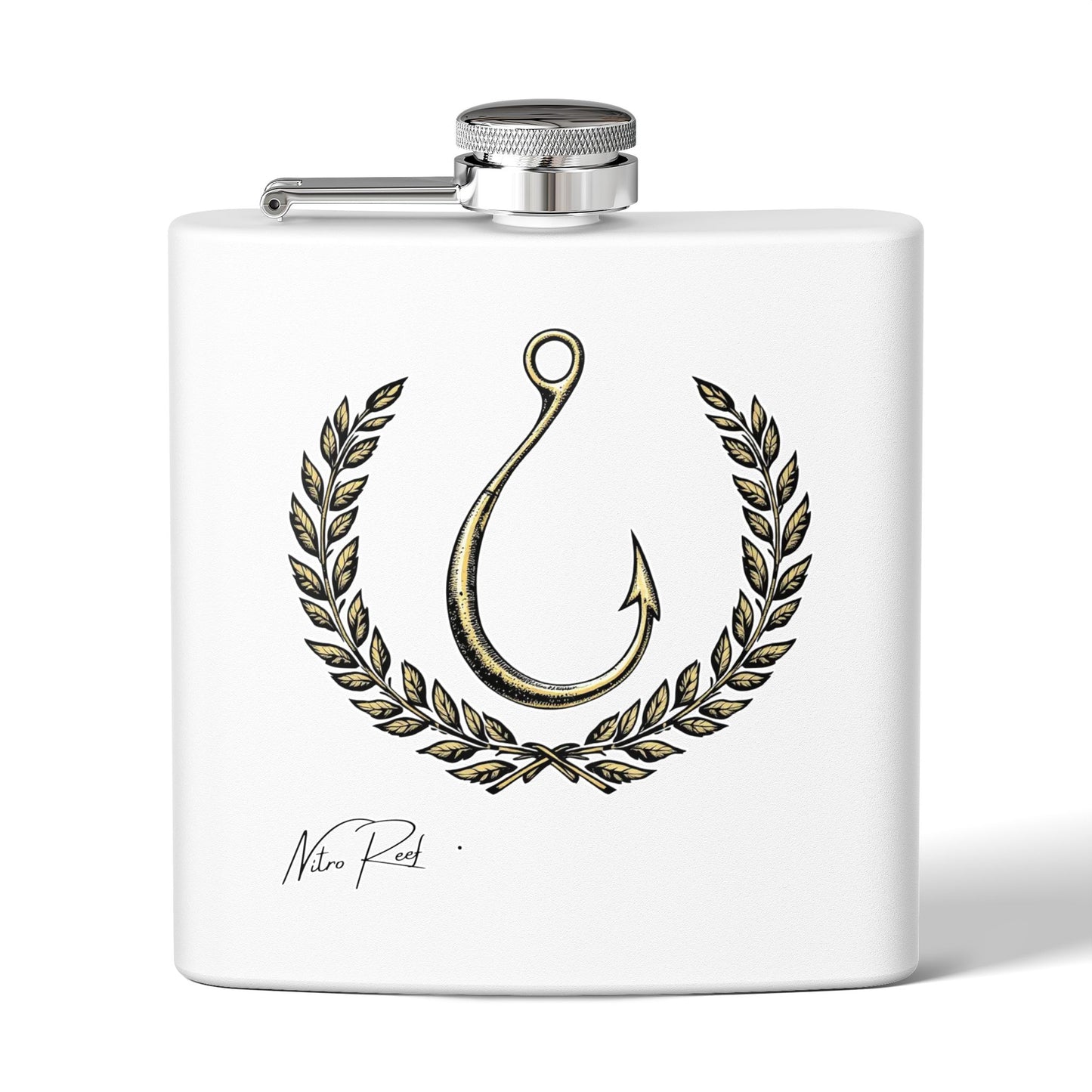 Fishing Hook Flask — 6oz Stainless Steel Hip Flask