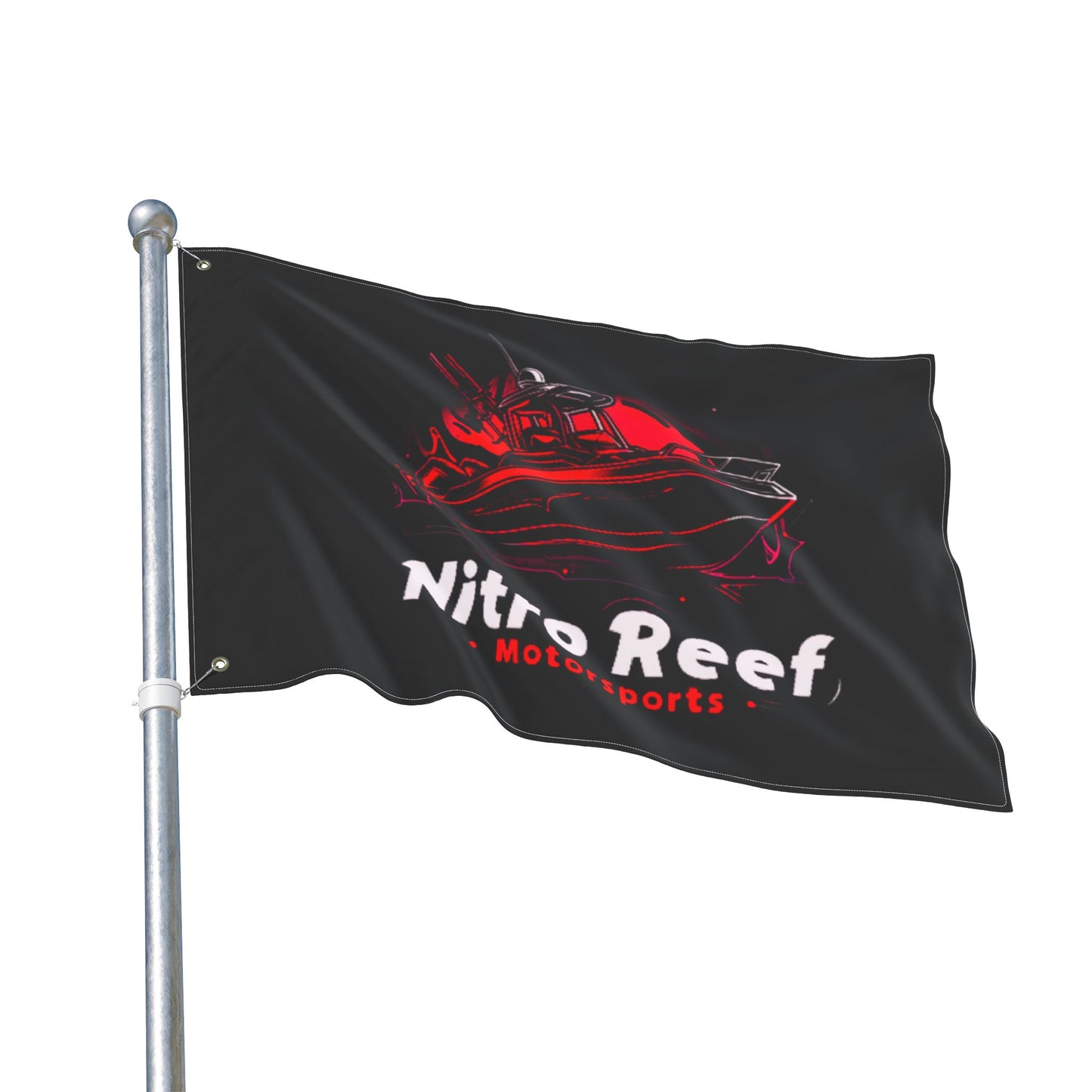 Motorsports Boat Flag — "Nitro Reef" Double-Sided Racing Flag