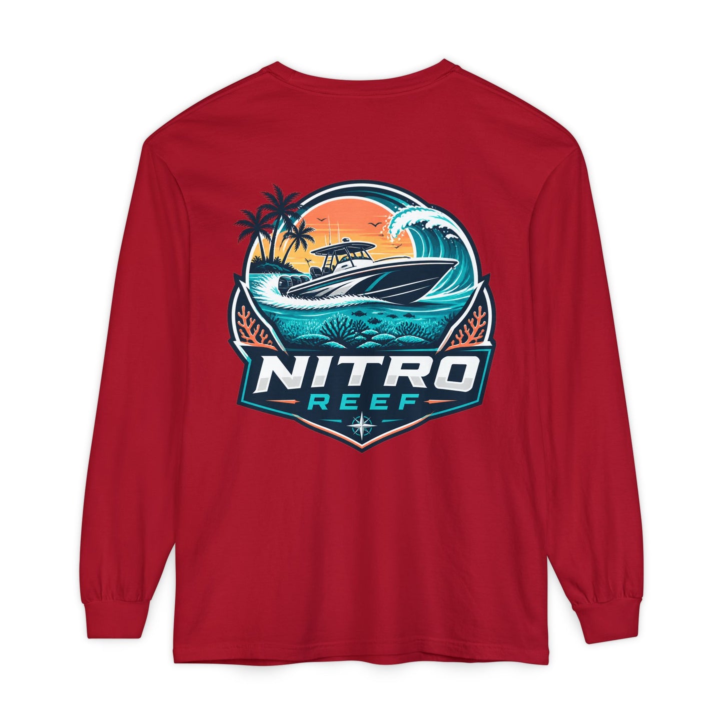 Nitro Reef Boat Long Sleeve T-Shirt — Nautical Fishing & Boating Graphic Tee