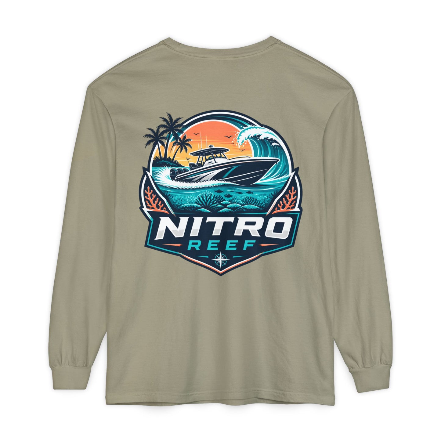 Nitro Reef Boat Long Sleeve T-Shirt — Nautical Fishing & Boating Graphic Tee