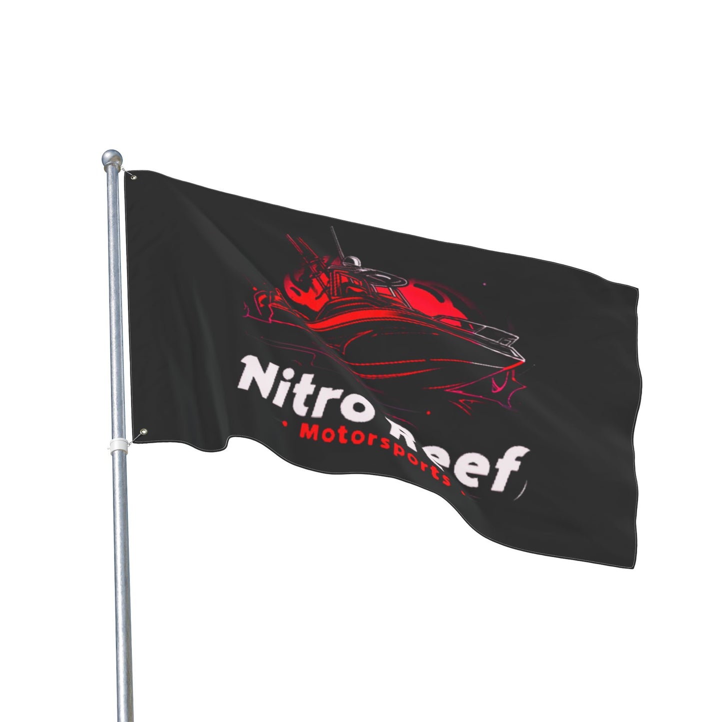 Motorsports Boat Flag — "Nitro Reef" Double-Sided Racing Flag