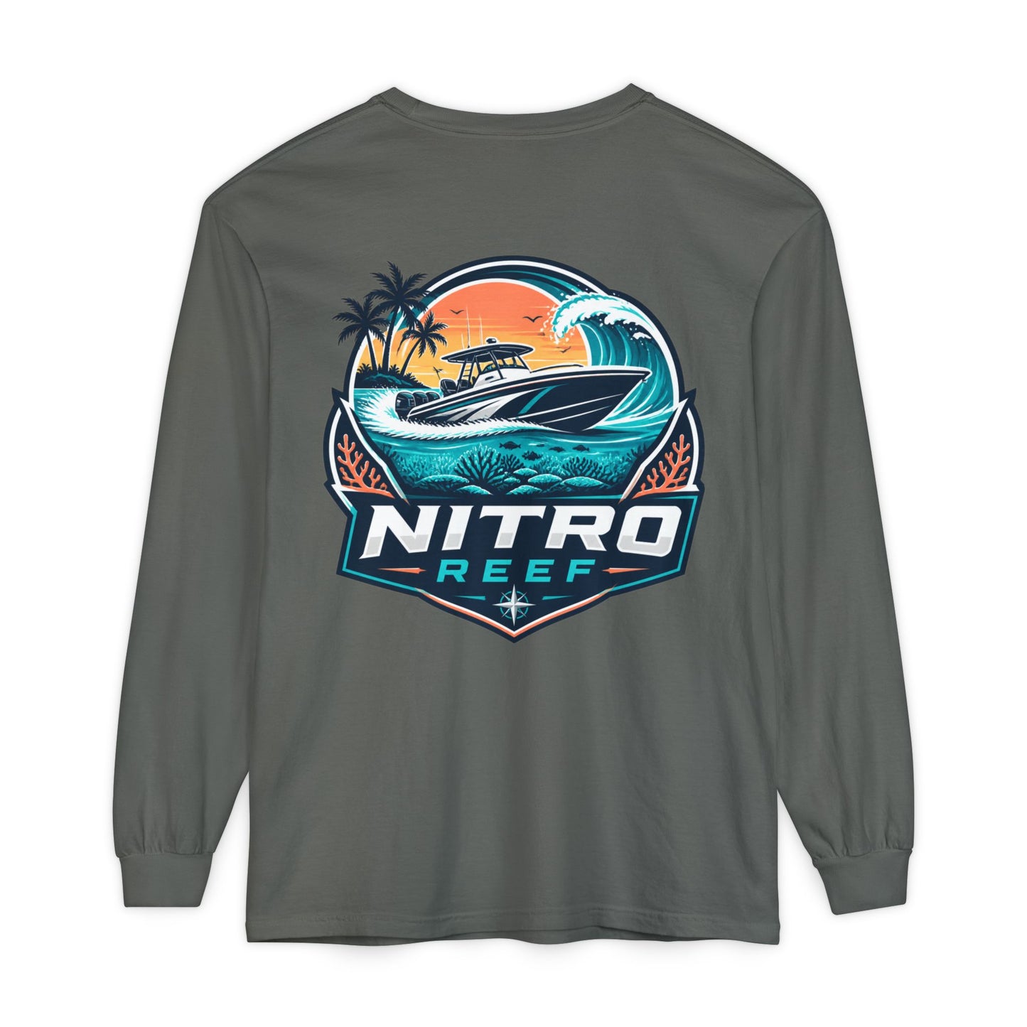 Nitro Reef Boat Long Sleeve T-Shirt — Nautical Fishing & Boating Graphic Tee