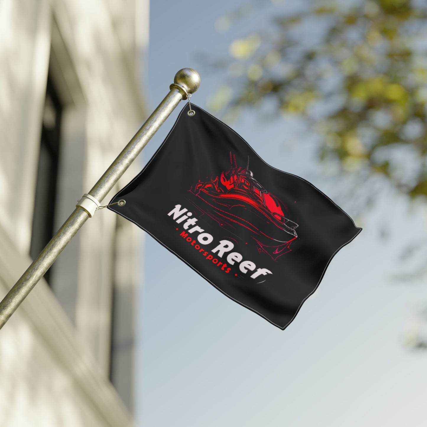 Motorsports Boat Flag — "Nitro Reef" Double-Sided Racing Flag