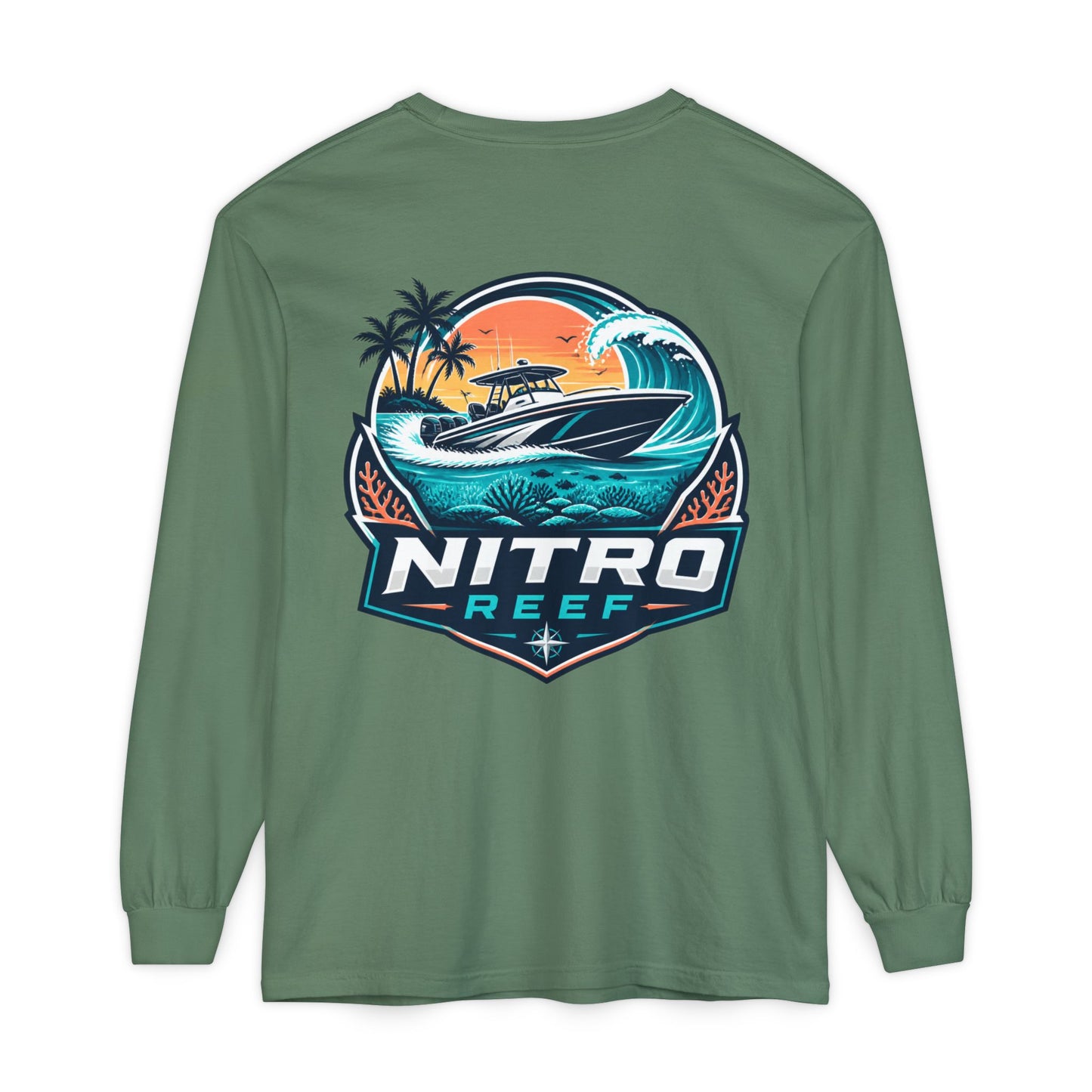 Nitro Reef Boat Long Sleeve T-Shirt — Nautical Fishing & Boating Graphic Tee