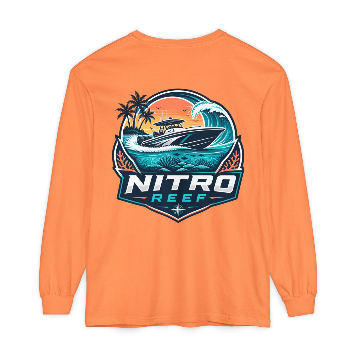 Nitro Reef Boat Long Sleeve T-Shirt — Nautical Fishing & Boating Graphic Tee