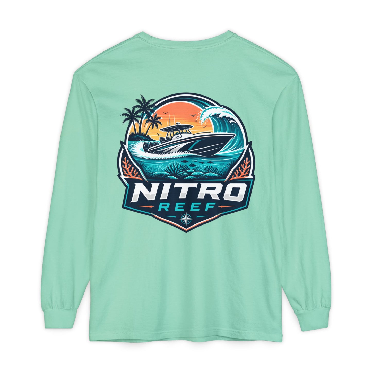 Nitro Reef Boat Long Sleeve T-Shirt — Nautical Fishing & Boating Graphic Tee